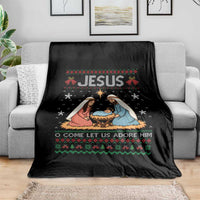 Nativity Scene Christmas Throw Blanket Baby Jesus Christian Xmas - Wonder Print Shop