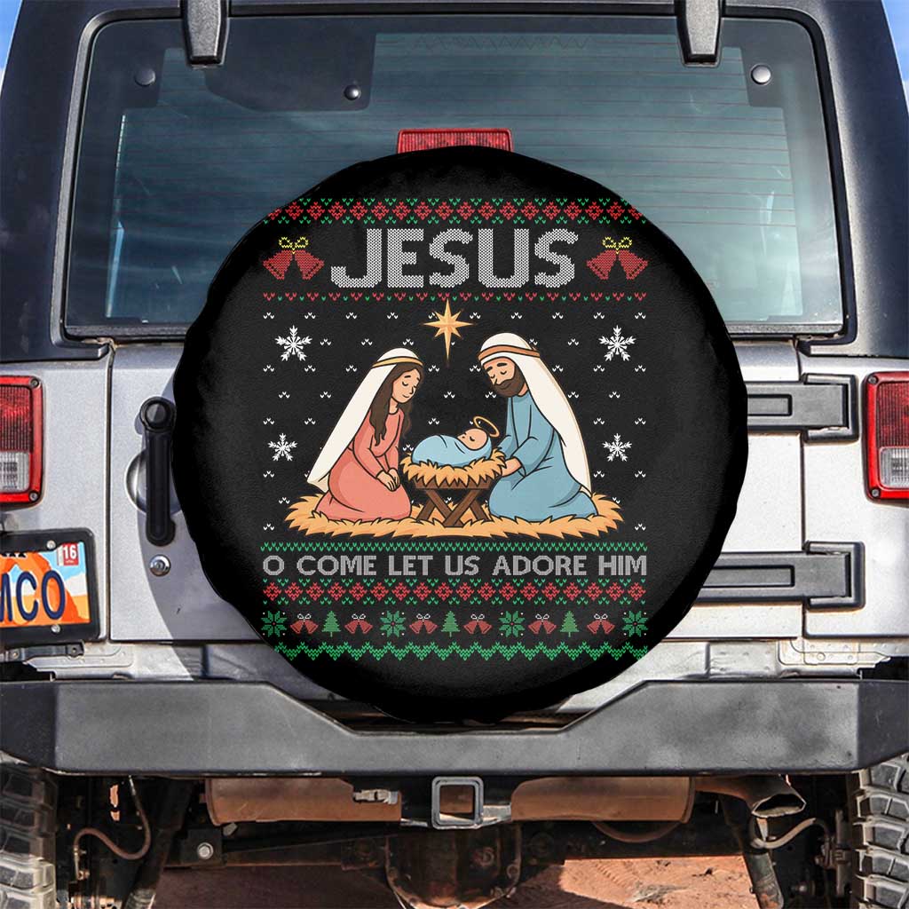 Nativity Scene Christmas Spare Tire Cover Baby Jesus Christian Xmas - Wonder Print Shop