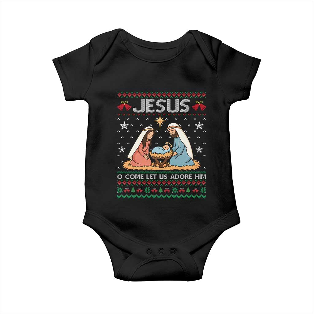 Nativity Scene Christmas Baby Onesie Baby Jesus Christian Xmas - Wonder Print Shop