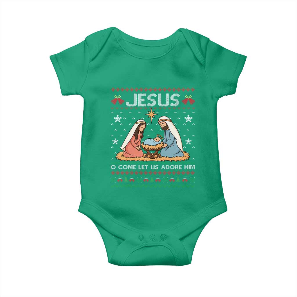 Nativity Scene Christmas Baby Onesie Baby Jesus Christian Xmas - Wonder Print Shop