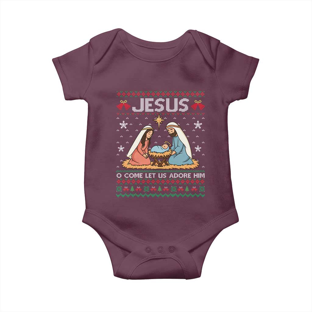Nativity Scene Christmas Baby Onesie Baby Jesus Christian Xmas - Wonder Print Shop