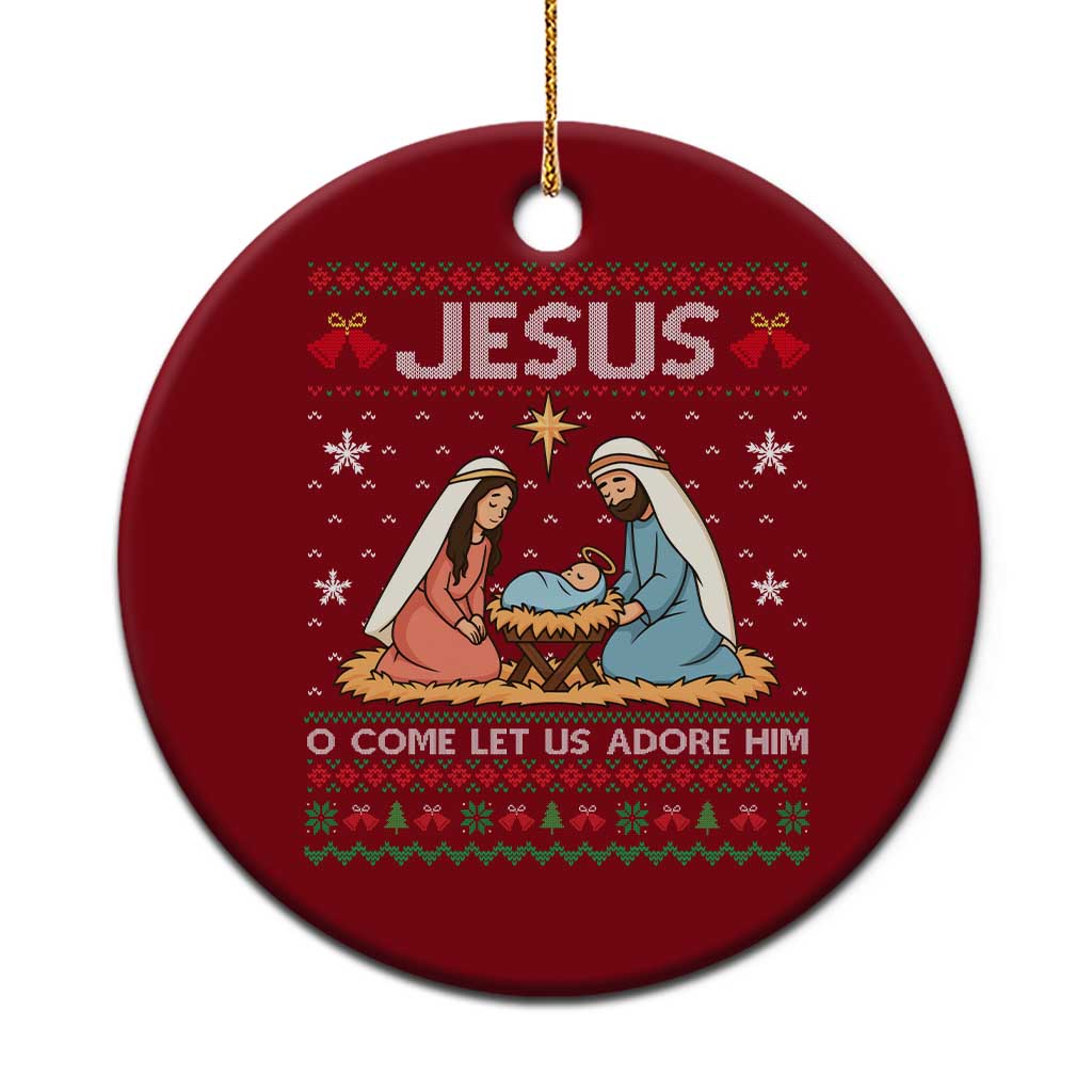 Nativity Scene Xmas Ceramic Ornament Baby Jesus Christian Xmas - Wonder Print Shop