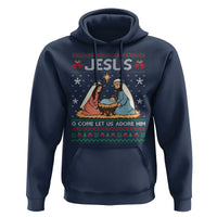 Nativity Scene Christmas Hoodie Baby Jesus Christian Xmas - Wonder Print Shop