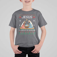 Nativity Scene Christmas T Shirt For Kid Baby Jesus Christian Xmas - Wonder Print Shop