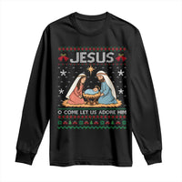 Nativity Scene Christmas Long Sleeve Shirt Baby Jesus Christian Xmas - Wonder Print Shop