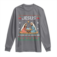 Nativity Scene Christmas Long Sleeve Shirt Baby Jesus Christian Xmas - Wonder Print Shop
