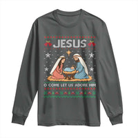 Nativity Scene Christmas Long Sleeve Shirt Baby Jesus Christian Xmas - Wonder Print Shop