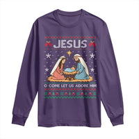 Nativity Scene Christmas Long Sleeve Shirt Baby Jesus Christian Xmas - Wonder Print Shop