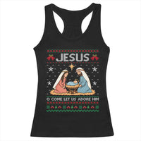 Nativity Scene Christmas Racerback Tank Top Baby Jesus Christian Xmas - Wonder Print Shop
