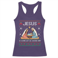 Nativity Scene Christmas Racerback Tank Top Baby Jesus Christian Xmas - Wonder Print Shop