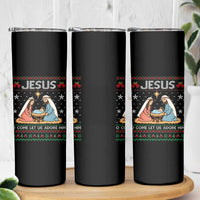 Nativity Scene Christmas Skinny Tumbler Baby Jesus Christian Xmas - Wonder Print Shop
