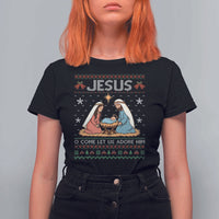 Nativity Scene Christmas T Shirt For Women Baby Jesus Christian Xmas - Wonder Print Shop
