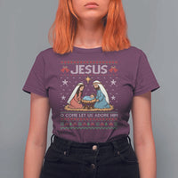 Nativity Scene Christmas T Shirt For Women Baby Jesus Christian Xmas - Wonder Print Shop