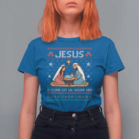 Nativity Scene Christmas T Shirt For Women Baby Jesus Christian Xmas - Wonder Print Shop