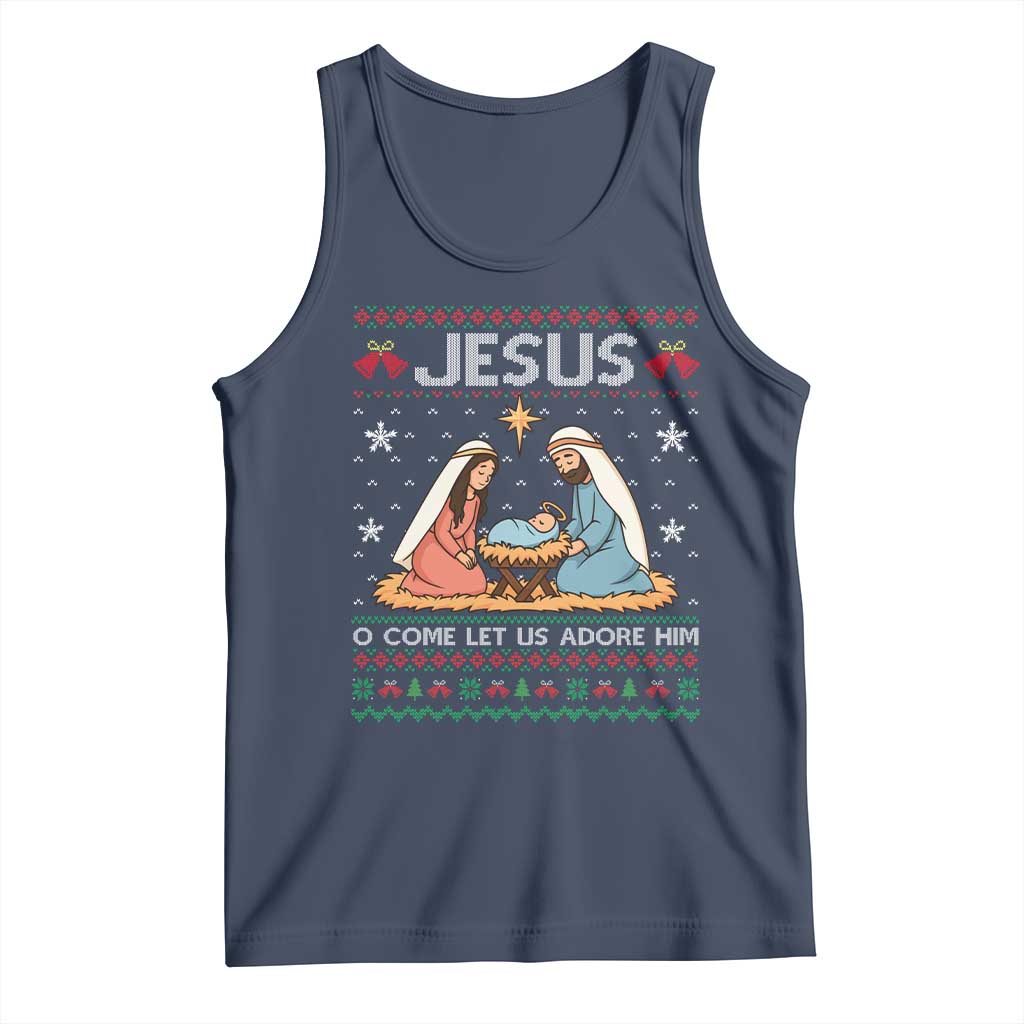 Nativity Scene Christmas Tank Top Baby Jesus Christian Xmas - Wonder Print Shop