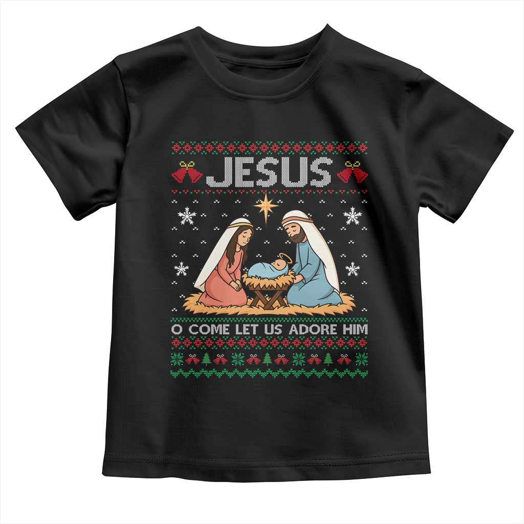 Nativity Scene Christmas Toddler T Shirt Baby Jesus Christian Xmas - Wonder Print Shop
