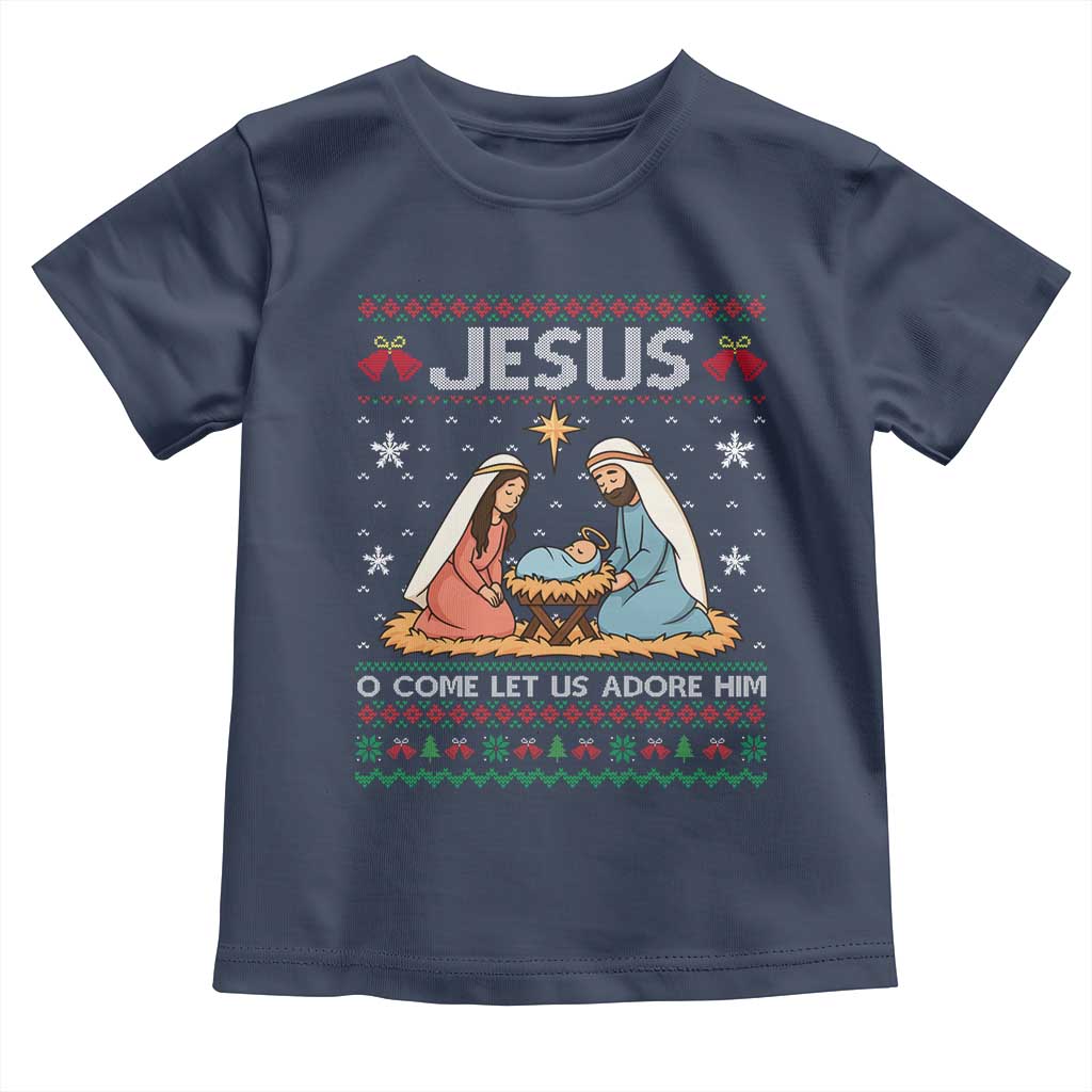Nativity Scene Christmas Toddler T Shirt Baby Jesus Christian Xmas - Wonder Print Shop