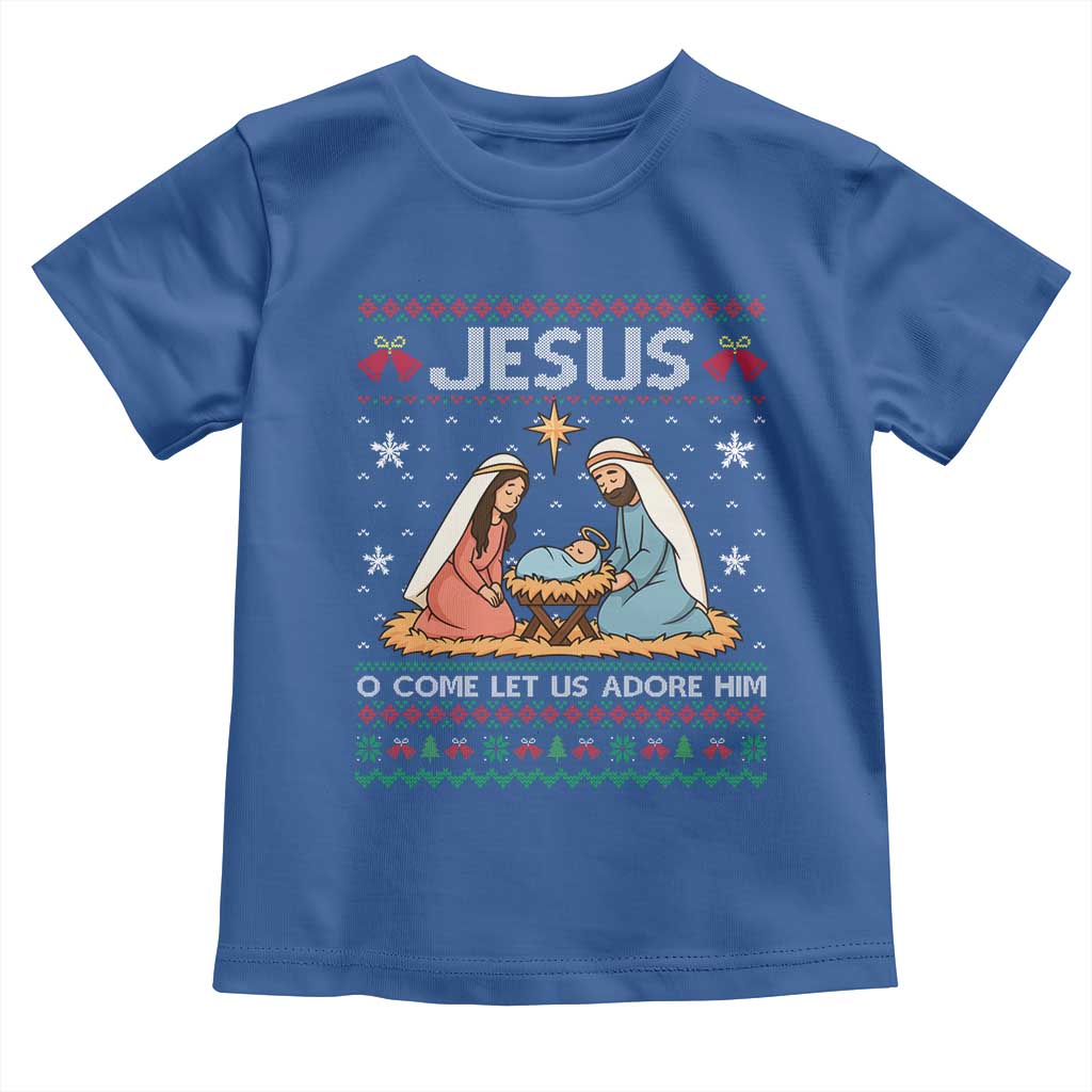 Nativity Scene Christmas Toddler T Shirt Baby Jesus Christian Xmas - Wonder Print Shop