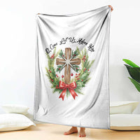 Cross Christmas Throw Blanket O Come Let Us Adove Him - Wonder Print Shop