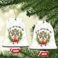 Cross Xmas Ceramic Ornament O Come Let Us Adove Him - Wonder Print Shop