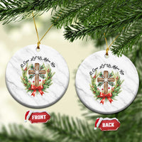 Cross Xmas Ceramic Ornament O Come Let Us Adove Him - Wonder Print Shop
