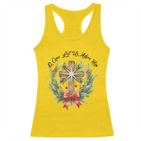 Cross Christmas Racerback Tank Top O Come Let Us Adove Him - Wonder Print Shop