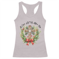 Cross Christmas Racerback Tank Top O Come Let Us Adove Him - Wonder Print Shop