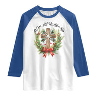 Cross Christmas Raglan Shirt O Come Let Us Adove Him - Wonder Print Shop