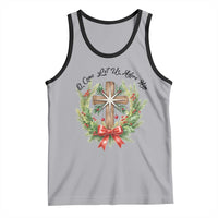 Cross Christmas Tank Top O Come Let Us Adove Him - Wonder Print Shop