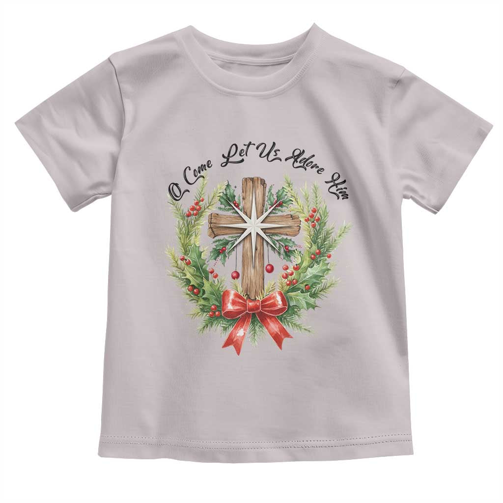 Cross Christmas Toddler T Shirt O Come Let Us Adove Him - Wonder Print Shop