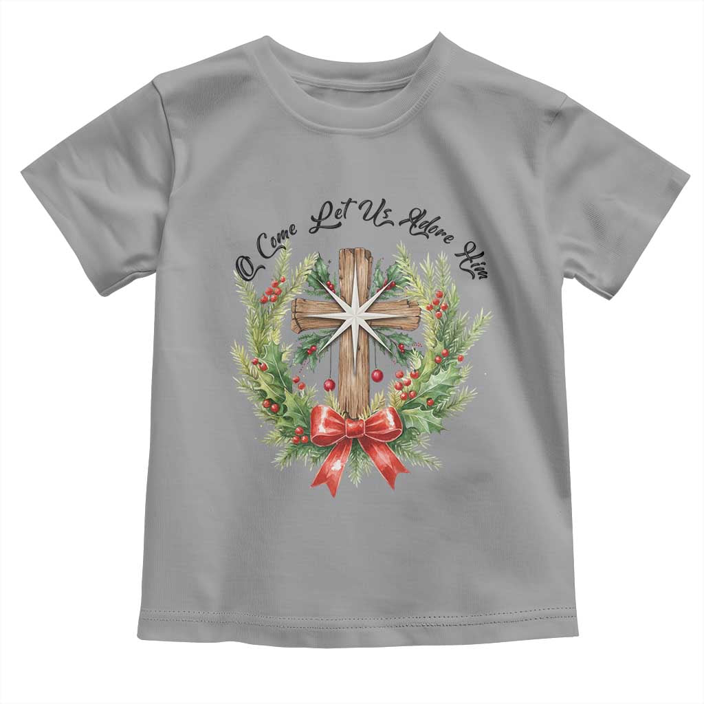 Cross Christmas Toddler T Shirt O Come Let Us Adove Him - Wonder Print Shop