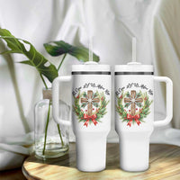 Cross Christmas Tumbler With Handle O Come Let Us Adove Him - Wonder Print Shop