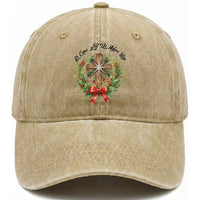 Cross Christmas Washed Cotton Baseball Cap O Come Let Us Adove Him