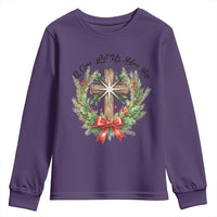 Cross Christmas Youth Sweatshirt O Come Let Us Adove Him - Wonder Print Shop