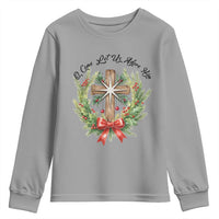 Cross Christmas Youth Sweatshirt O Come Let Us Adove Him - Wonder Print Shop