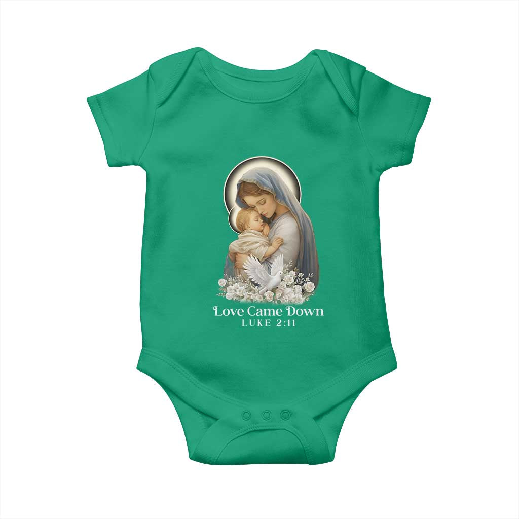 Christian Christmas Baby Onesie Love Came Down Luke 2:11 - Wonder Print Shop