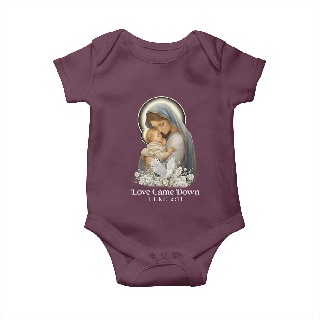 Christian Christmas Baby Onesie Love Came Down Luke 2:11 - Wonder Print Shop