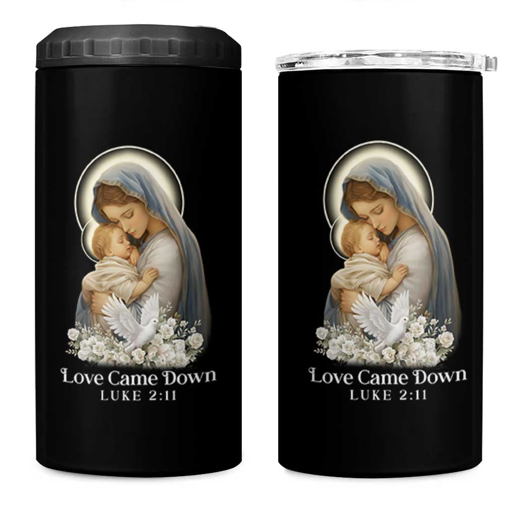 Christian Christmas 4 in 1 Can Cooler Tumbler Love Came Down Luke 2:11 - Wonder Print Shop