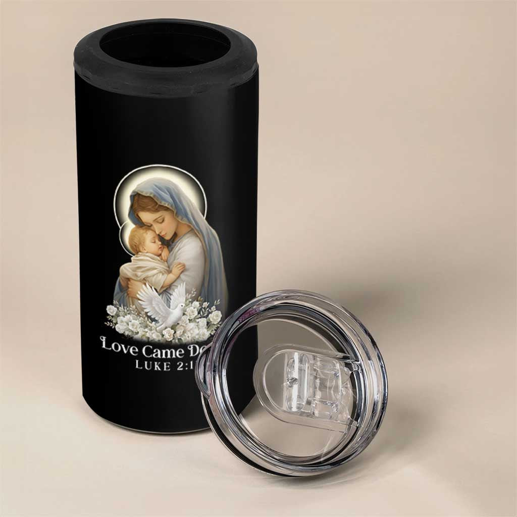 Christian Christmas 4 in 1 Can Cooler Tumbler Love Came Down Luke 2:11 - Wonder Print Shop