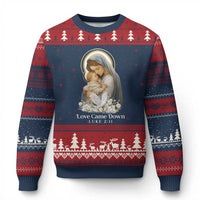 Christian Xmas Ugly Christmas Sweater Love Came Down Luke 2:11 - Wonder Print Shop
