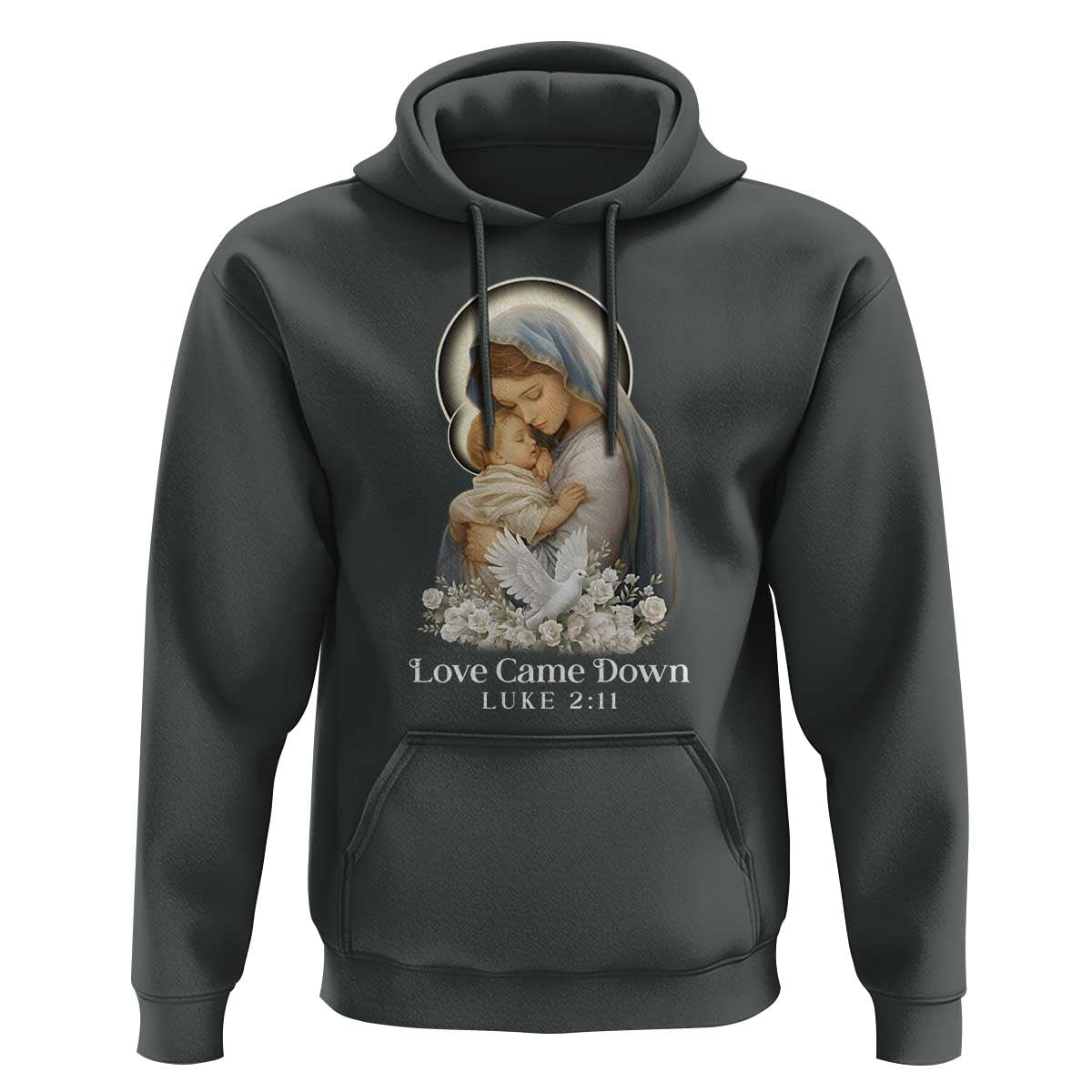 Christian Christmas Hoodie Love Came Down Luke 2:11 - Wonder Print Shop