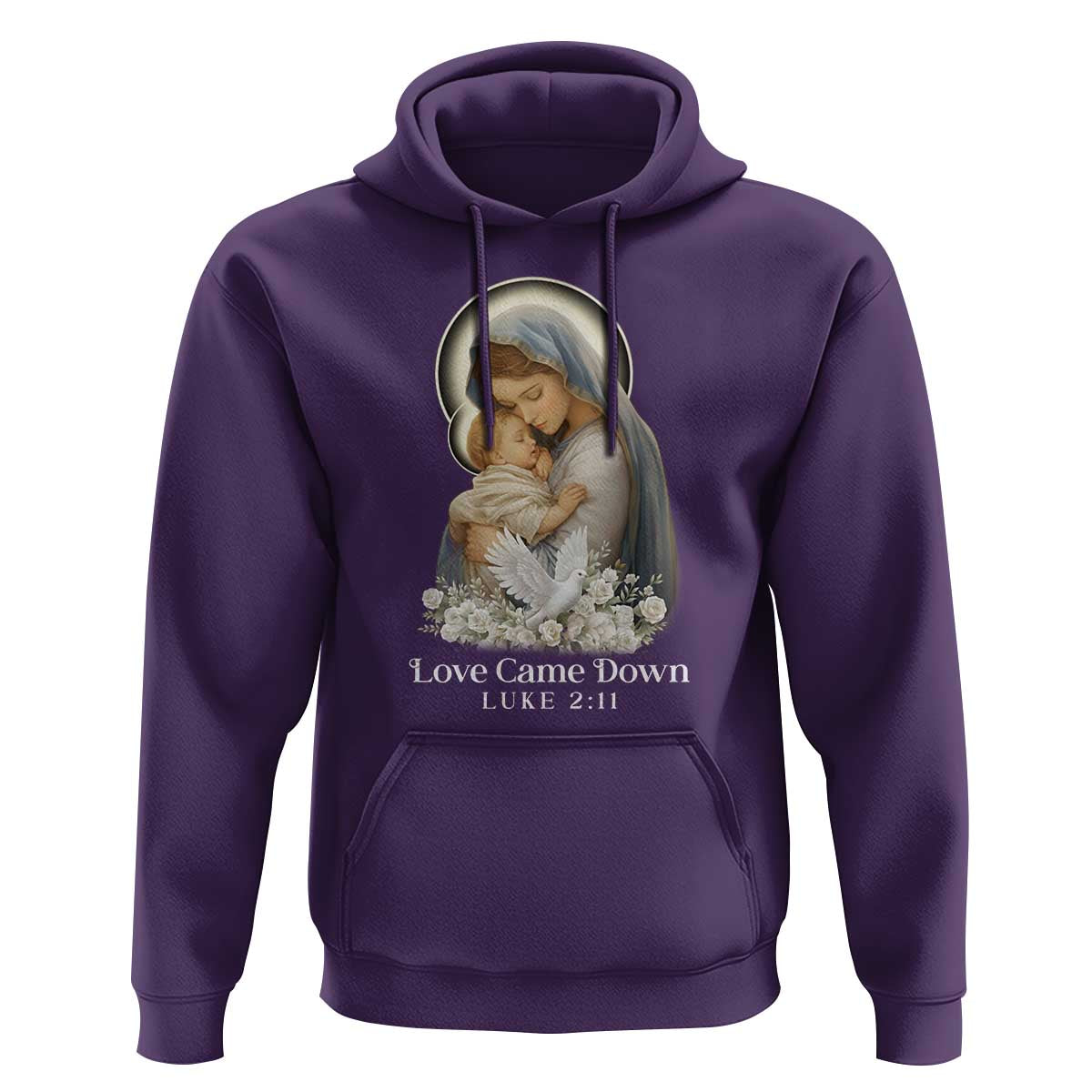 Christian Christmas Hoodie Love Came Down Luke 2:11 - Wonder Print Shop
