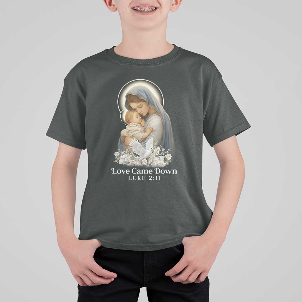 Christian Christmas T Shirt For Kid Love Came Down Luke 2:11 - Wonder Print Shop