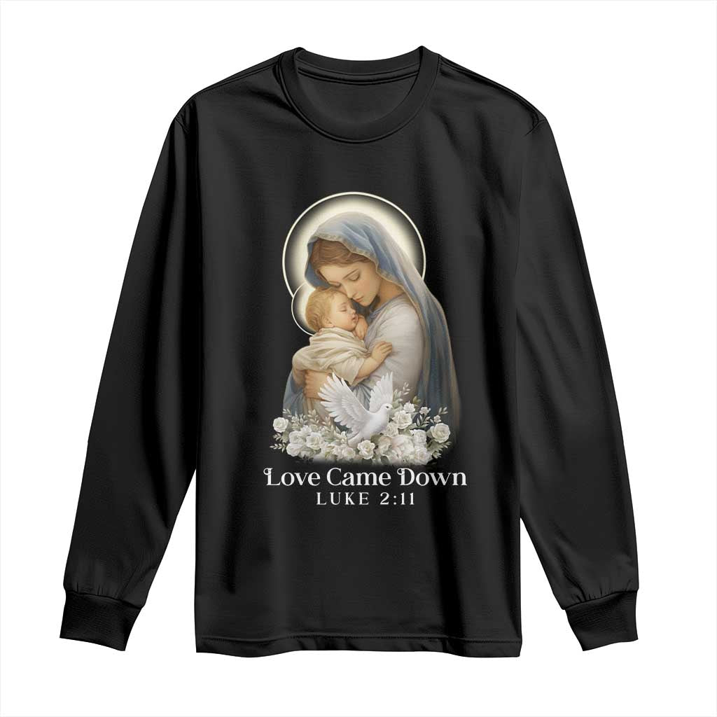 Christian Christmas Long Sleeve Shirt Love Came Down Luke 2:11 - Wonder Print Shop