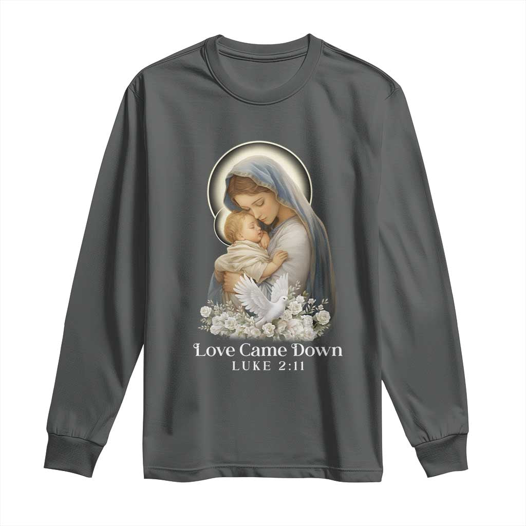 Christian Christmas Long Sleeve Shirt Love Came Down Luke 2:11 - Wonder Print Shop