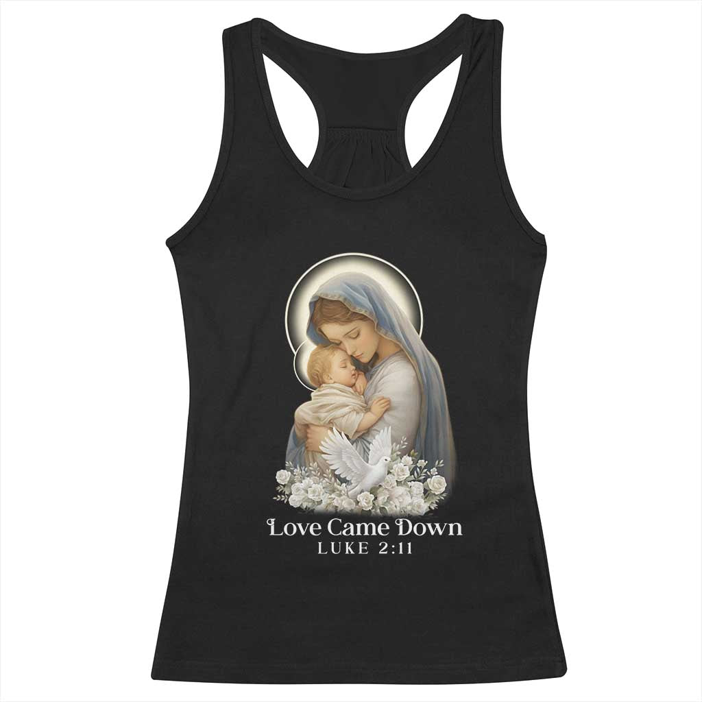 Christian Christmas Racerback Tank Top Love Came Down Luke 2:11 - Wonder Print Shop