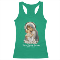 Christian Christmas Racerback Tank Top Love Came Down Luke 2:11 - Wonder Print Shop