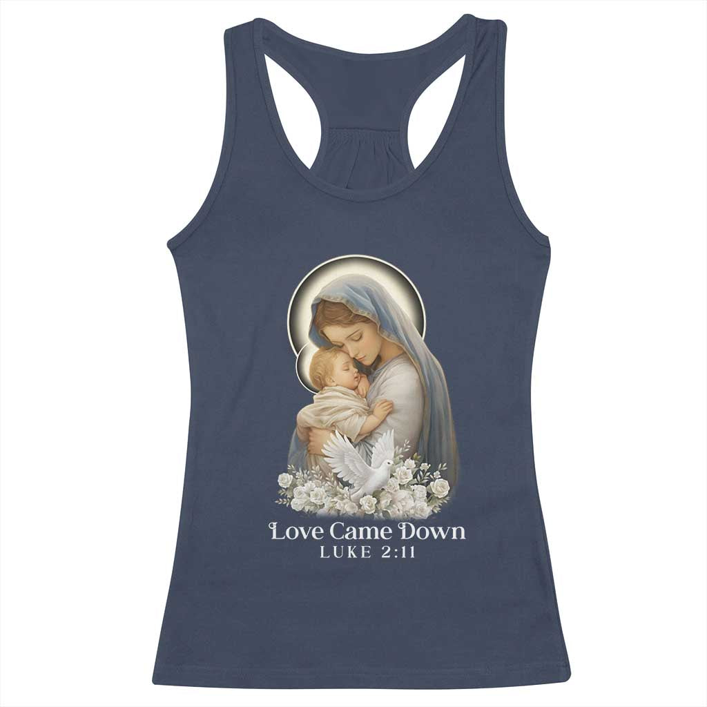 Christian Christmas Racerback Tank Top Love Came Down Luke 2:11 - Wonder Print Shop