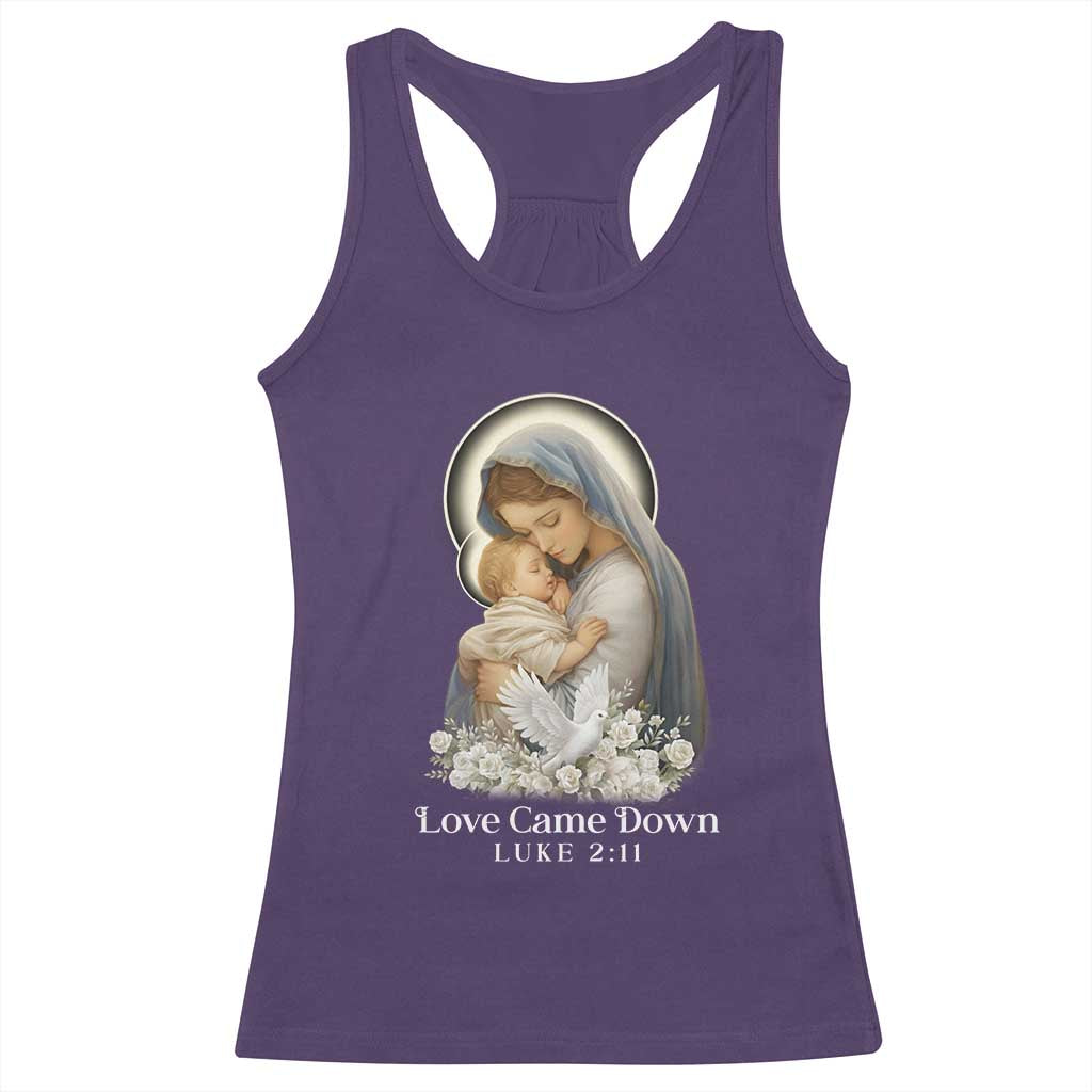 Christian Christmas Racerback Tank Top Love Came Down Luke 2:11 - Wonder Print Shop