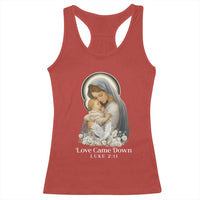Christian Christmas Racerback Tank Top Love Came Down Luke 2:11 - Wonder Print Shop